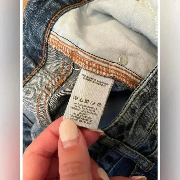 We the Free Free People Distressed Straight Jeans Size 28 - Picture 8 of 9